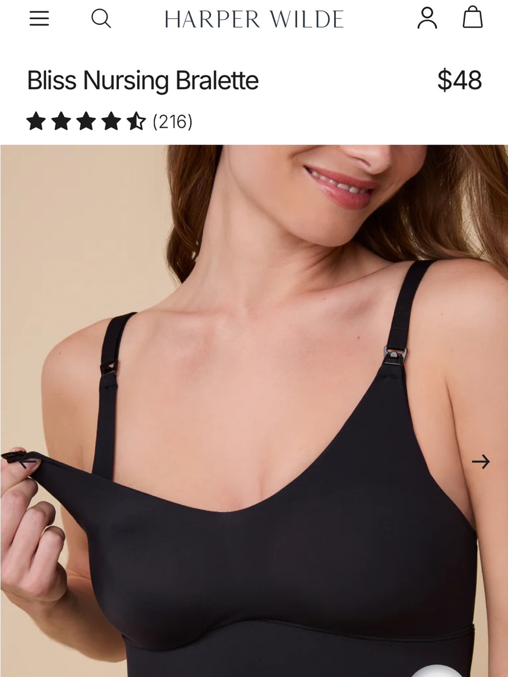 Harper Wilde Bliss Nursing Bralette - Black